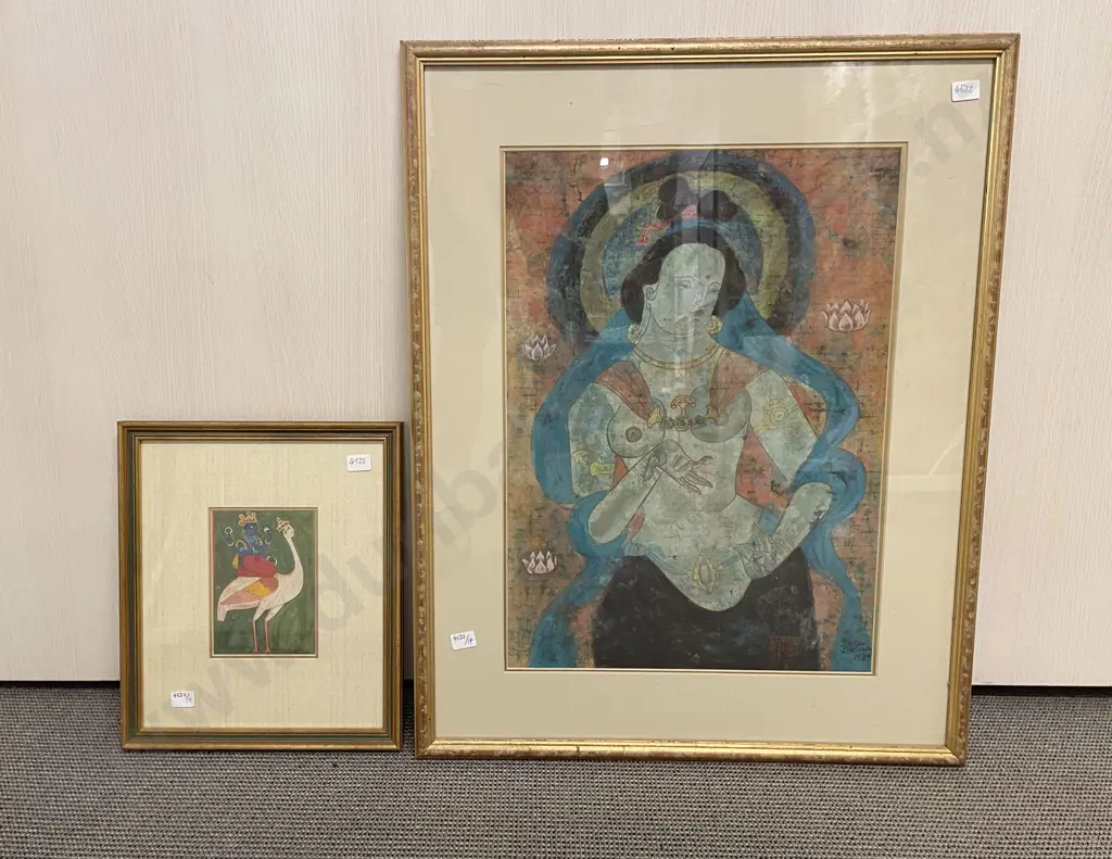 Unknown Artist - Dunhuang Style Portrait - Gouache on Paper & Other Image 1++