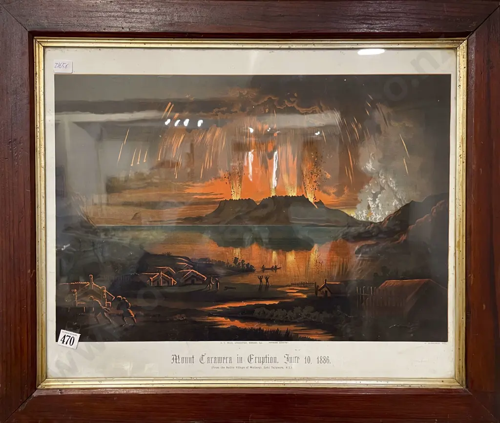 A.D. Willis after Charles Blomfield - "Mount Tarawera in Eruption" - Lithograph Image 1++