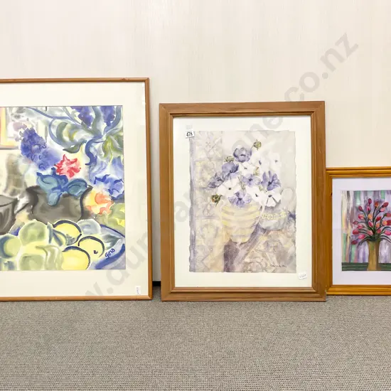 Three Framed Floral Still Lifes