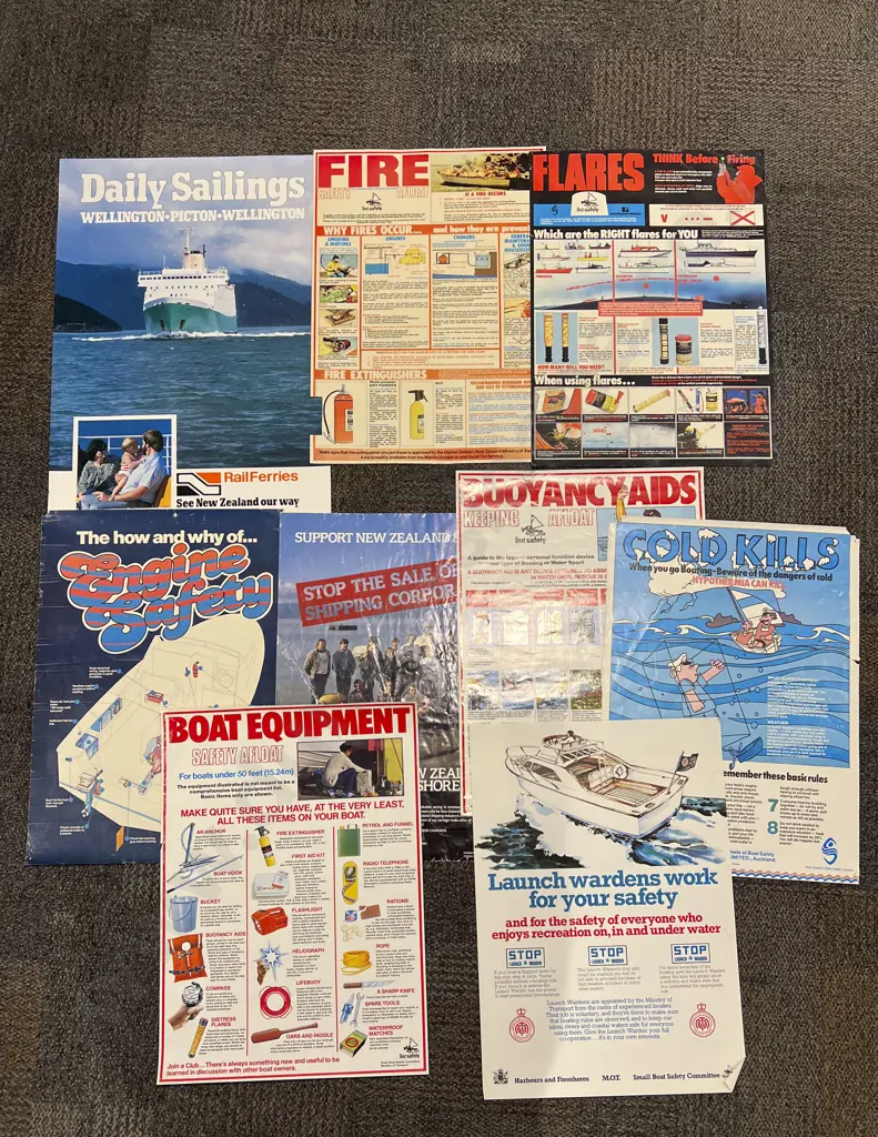 Assorted Vintage NZ Nautical Interest Posters Image 1++