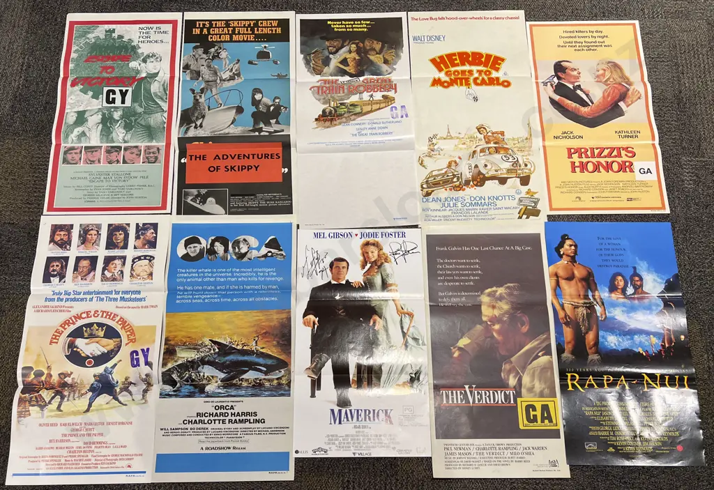 Ten Vintage Unframed Movie Posters Image 1++