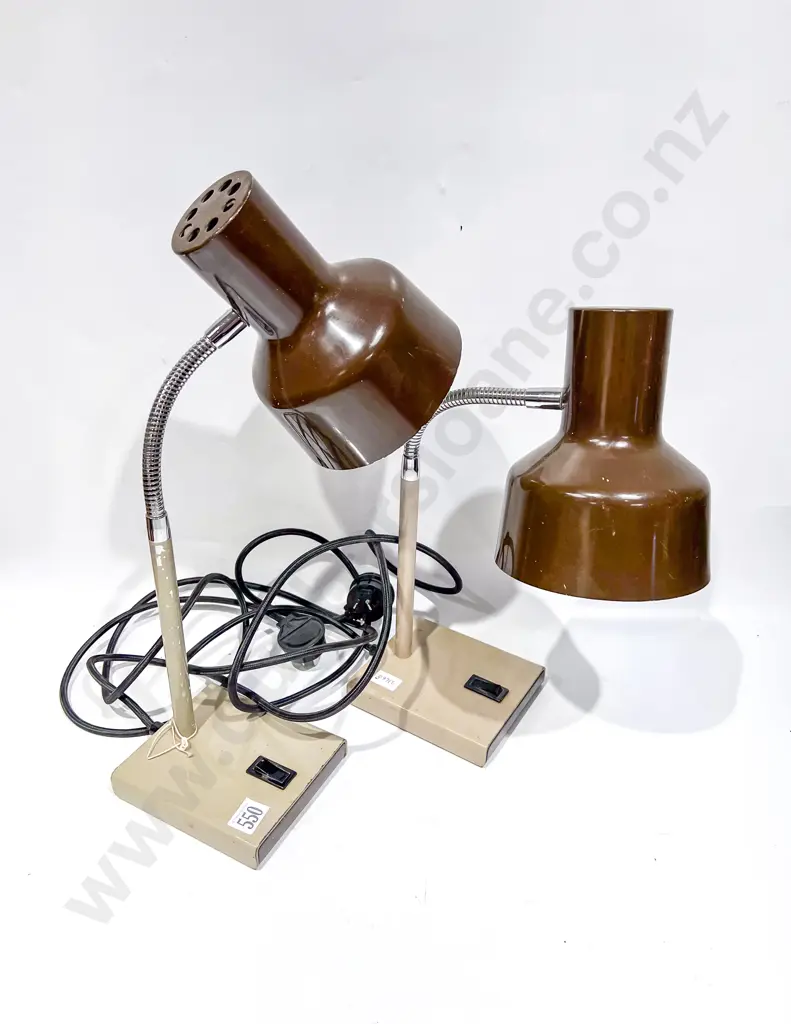 Two Vintage Office Table Lamps Image 1++
