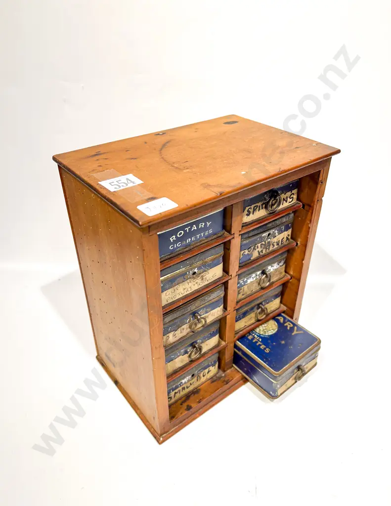NZ Colonial Handcrafted Work Box with Rotary Cigarette Drawer Slides Image 1++