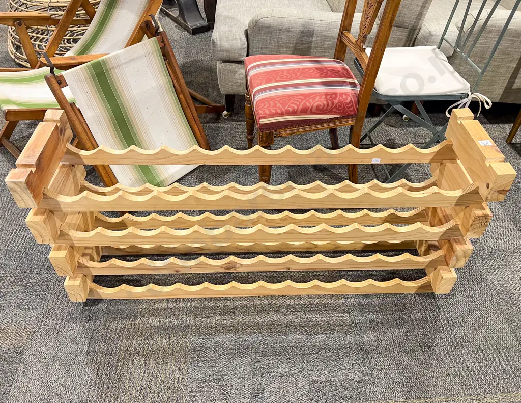 Pine Four Rack Wine Rack Image 1++
