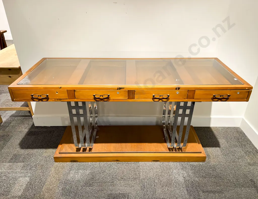 Art Deco Retail Four Drawer Counter Top Display with Original Sunglass Handles Image 1++