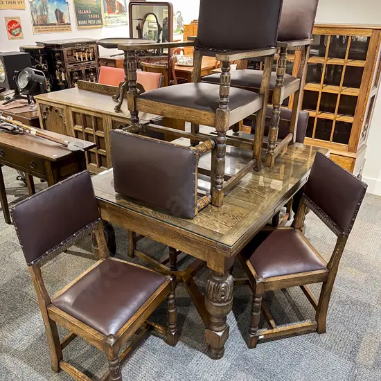 1930's Gothic Design Dining Suite
