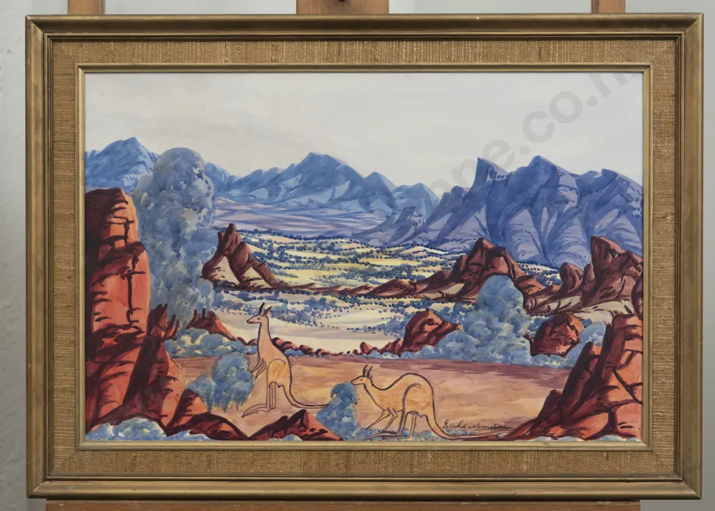 Ewald Namatjira (Australian) - MacDonnell Ranges - Central Australia Image 1++