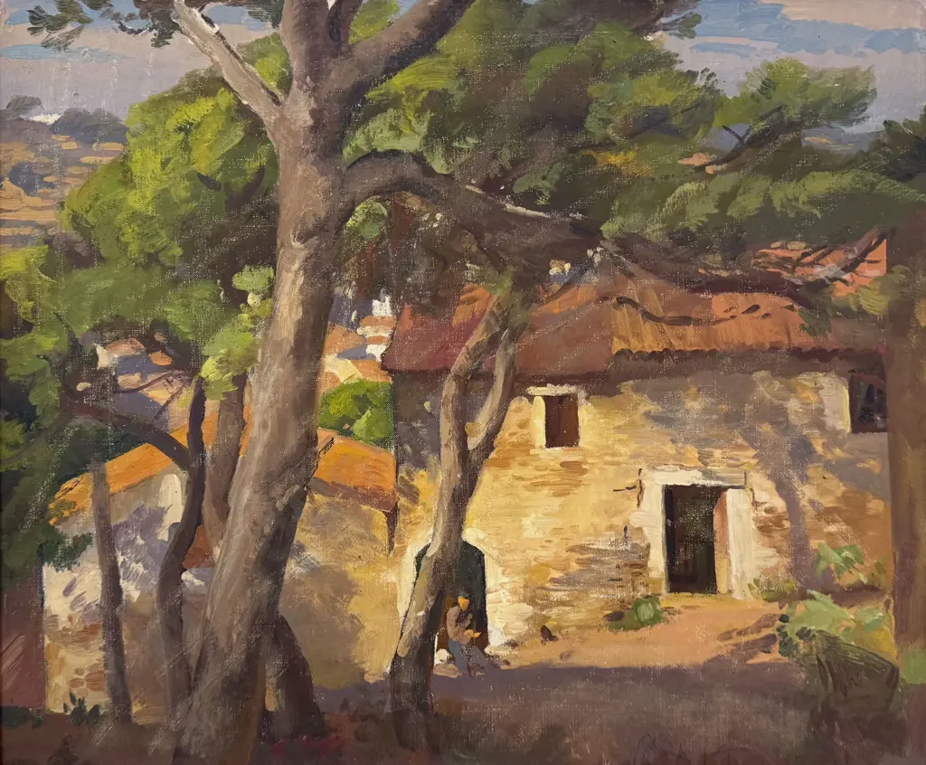 Attributed Cedric Savage - Cottage and Figure Image 1++