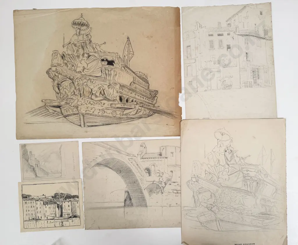 John Weeks (1888 - 1965) - Ten Sketchbook Studies (unframed) Image 1++