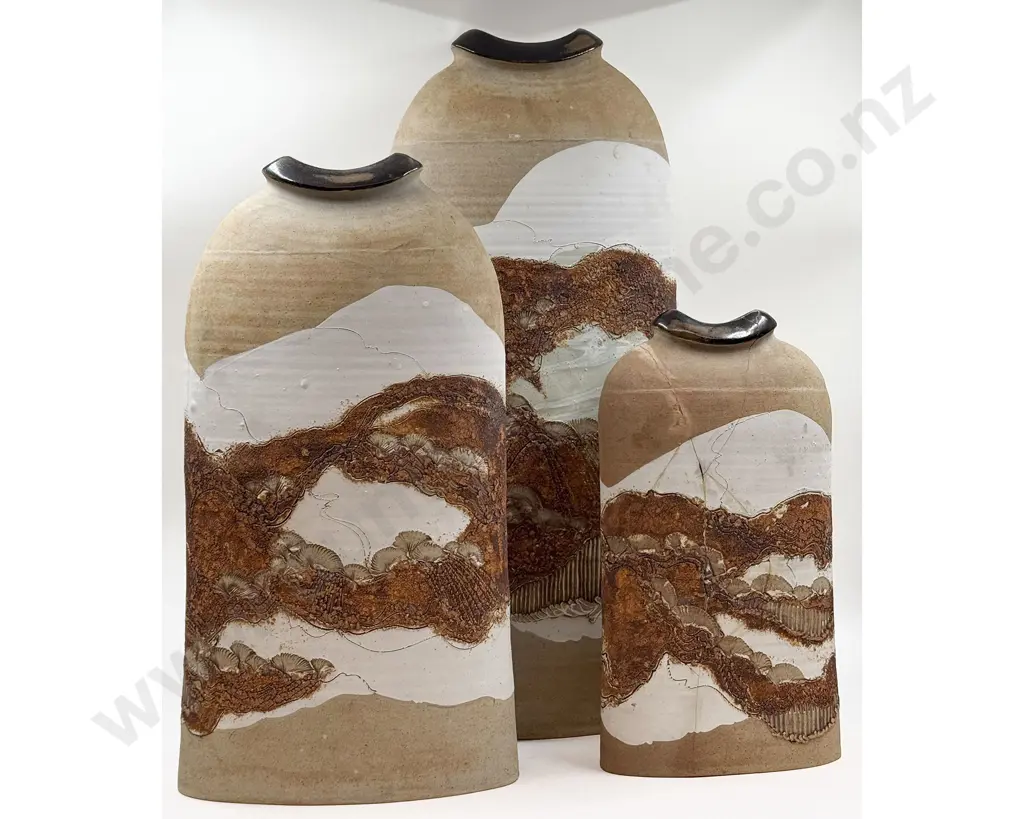 Set of Three Graduated Royce McGlashen Floor Vases (One A/F) Image 1++
