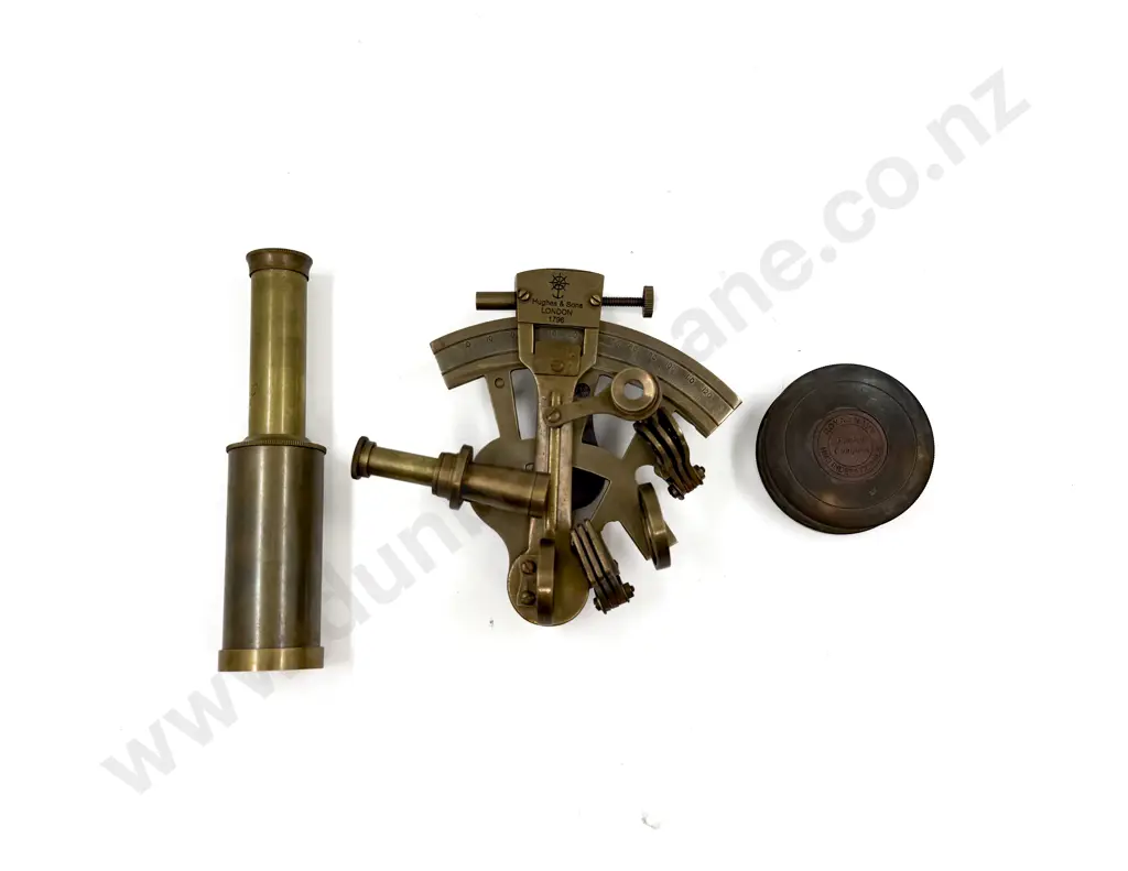 Reproduction Navagation Set in Brass Bound Wooden Box Image 1++