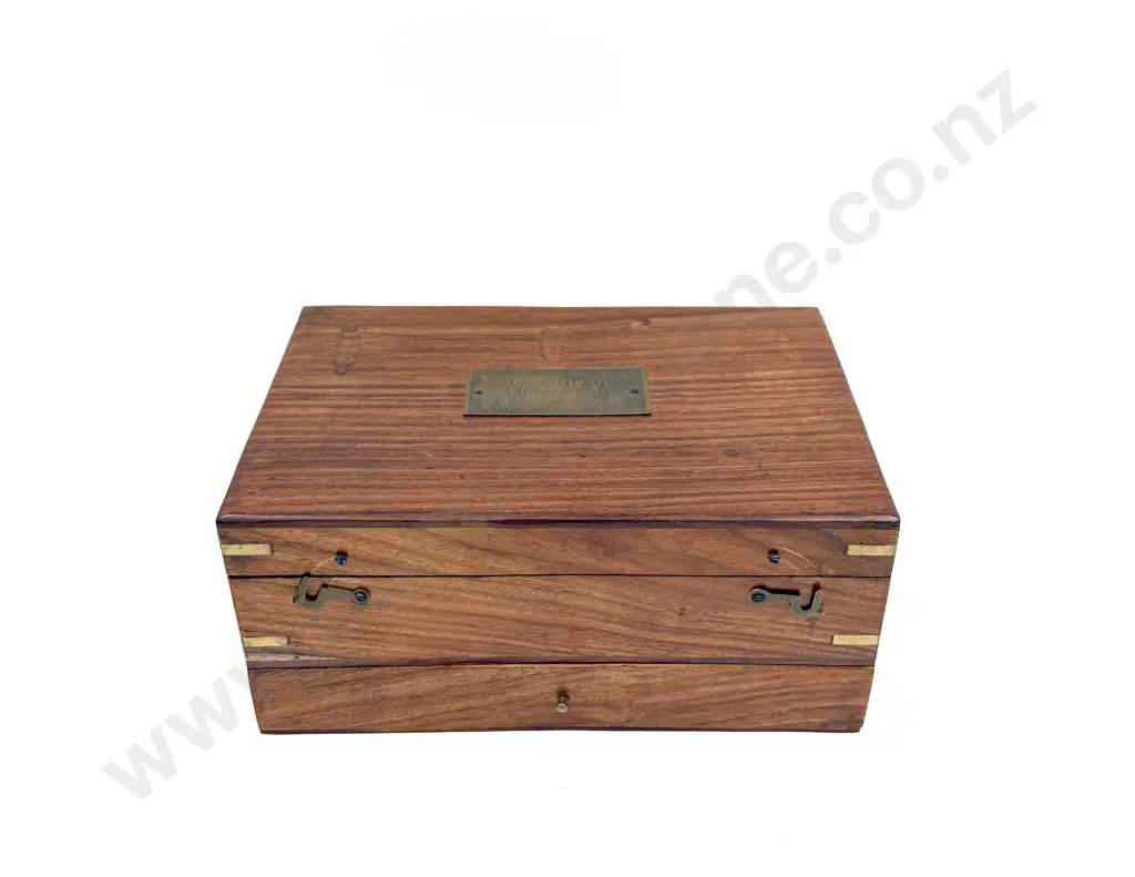 Reproduction Navagation Set in Brass Bound Wooden Box Image 1++