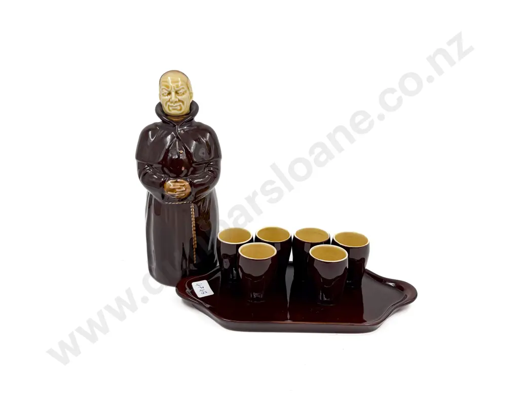 Beswick Monk Decanter & Matching Tray with Six Small Cups Image 1++