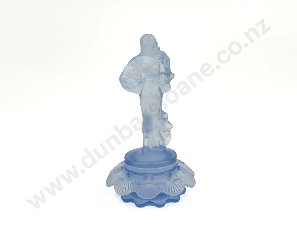 Depression Glass Float Bowl & Figural Flower Frog Image 1++