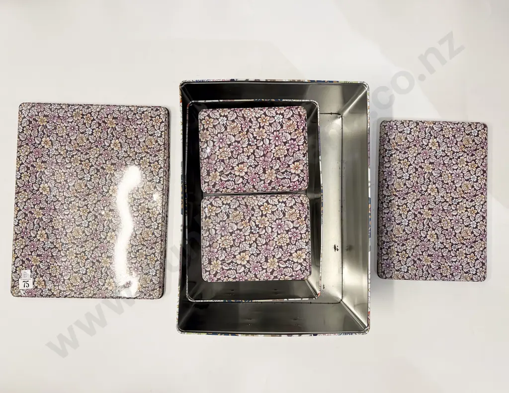 Set of Four Tin Storage Boxes Image 1++