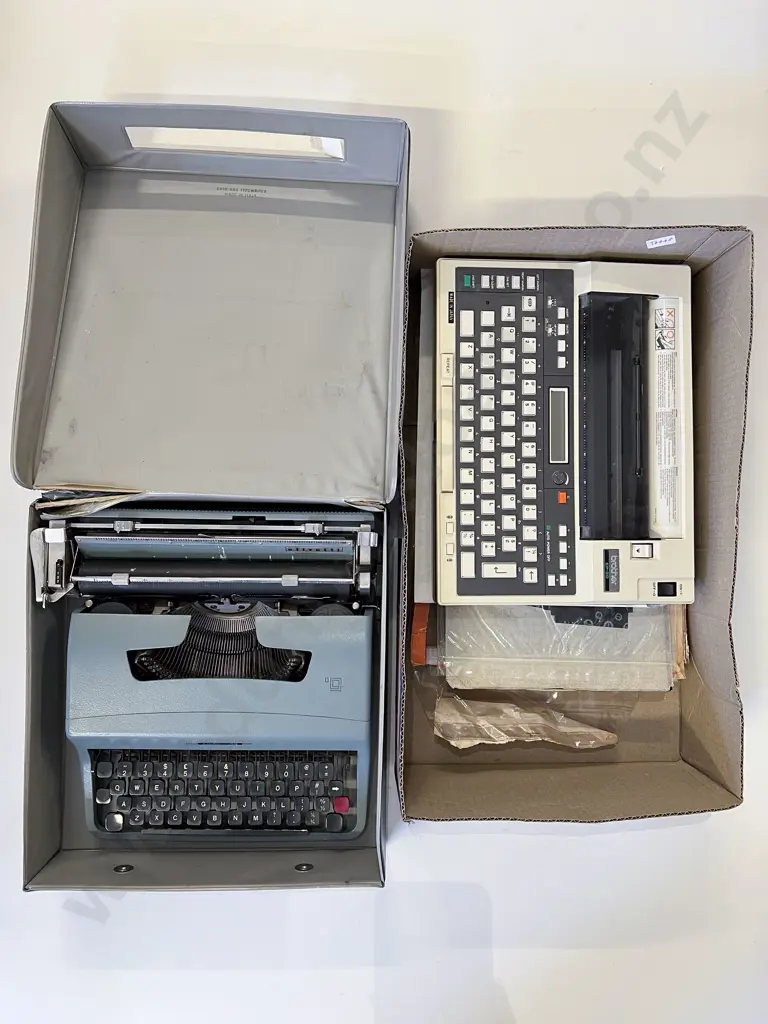 Brother Electronic Typewriter & Assorted Carbon Paper together with Cased Typewriter Image 1++