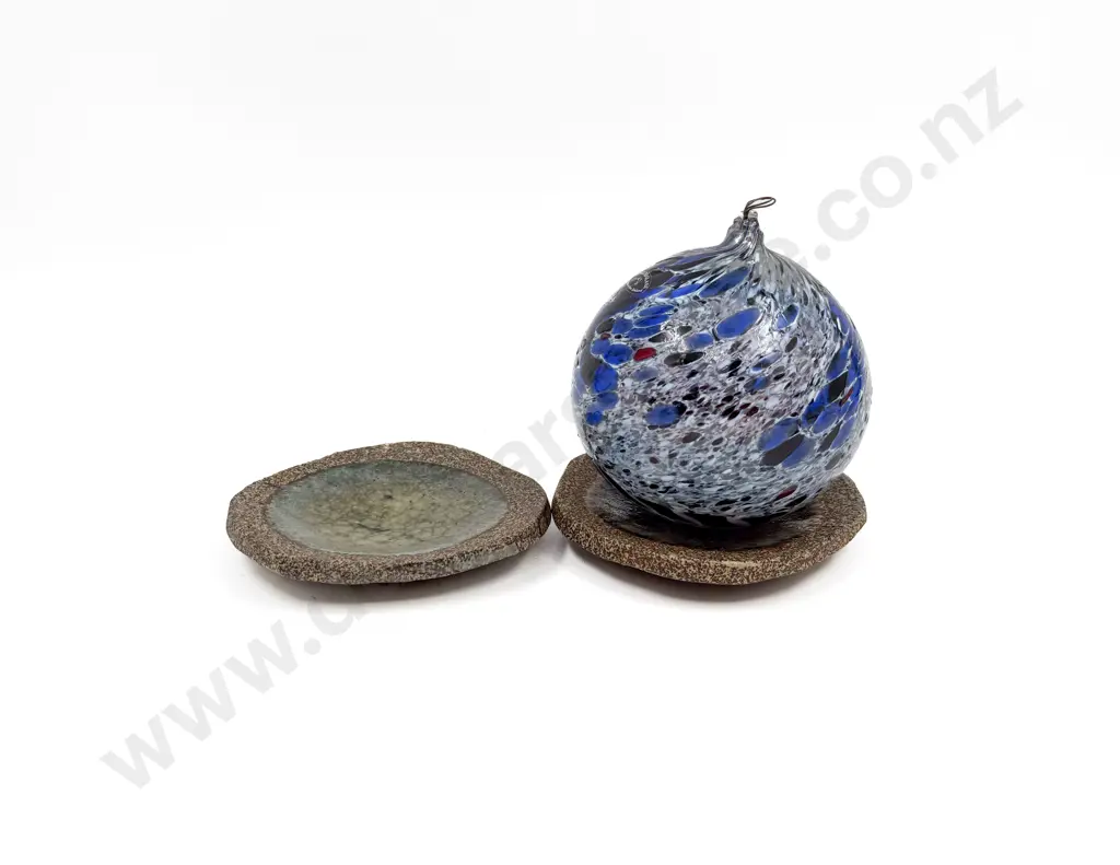 Hoglund Glass Bauble & Two Pottery Dishes Image 1++