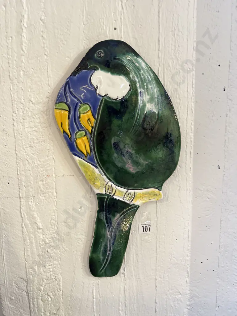 NZ Pottery Decorative Tui Wall Hanging by Morris & James Matakana Image 1++
