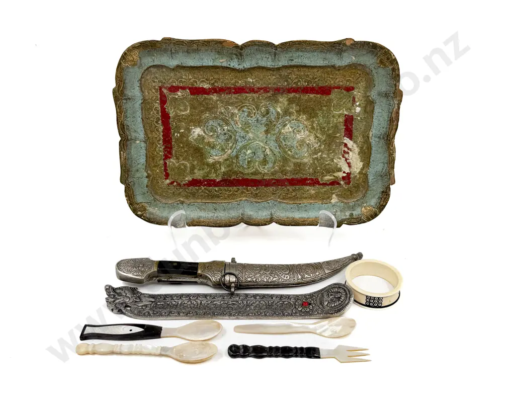 Quantity of Assorted including Ivory Napkin Ring MOP Cutlery & Repro Dagger Image 1++