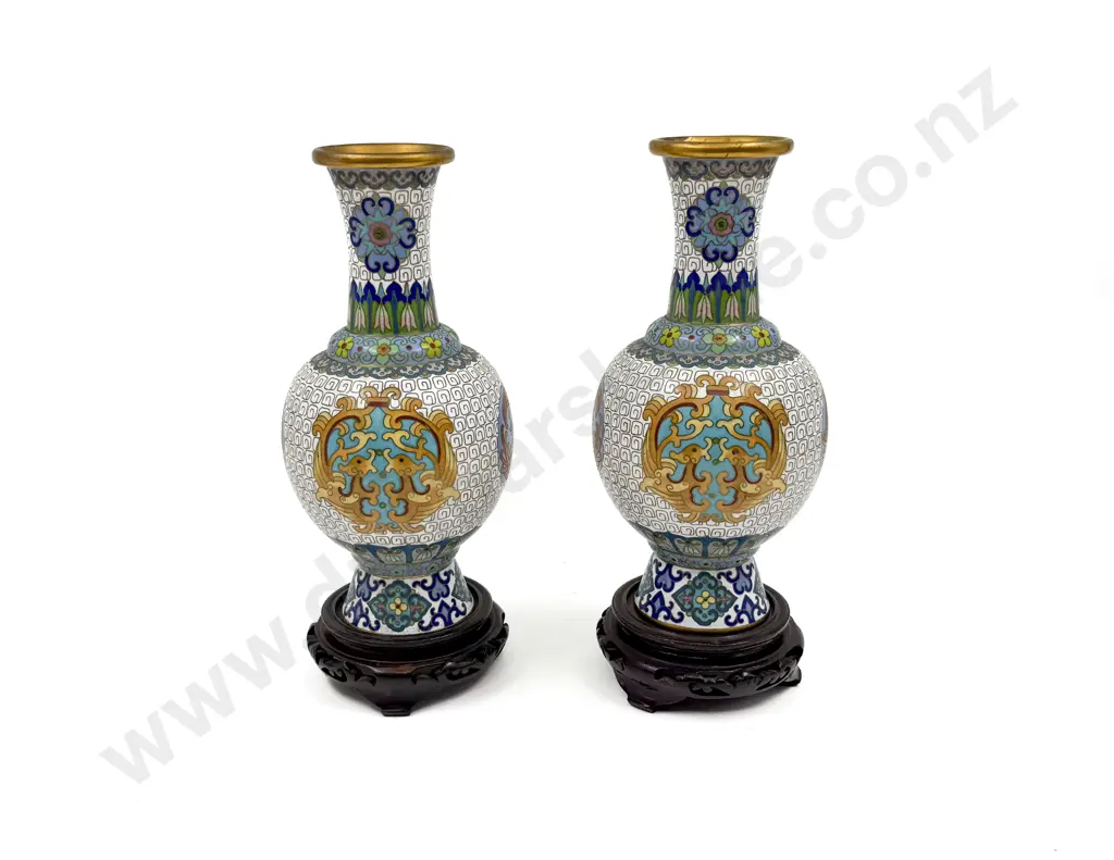 Pair of Cloisonne Vases Image 1++