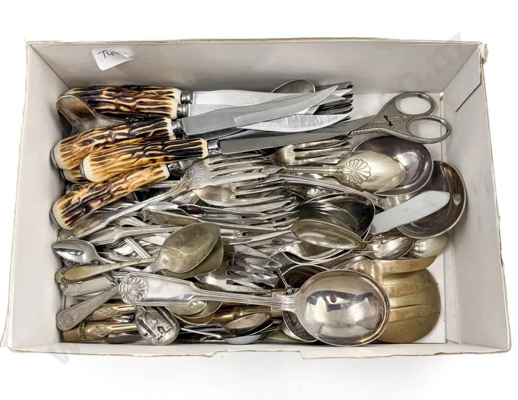 Quantity of Assorted S/P Cutlery incl Horn Handle & Kings Pattern Image 1++