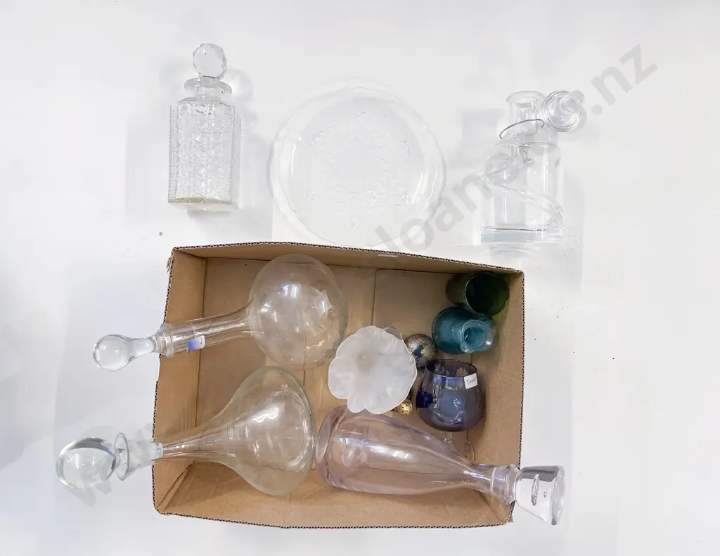 Four Assorted Glass Decanters & Others Image 1++