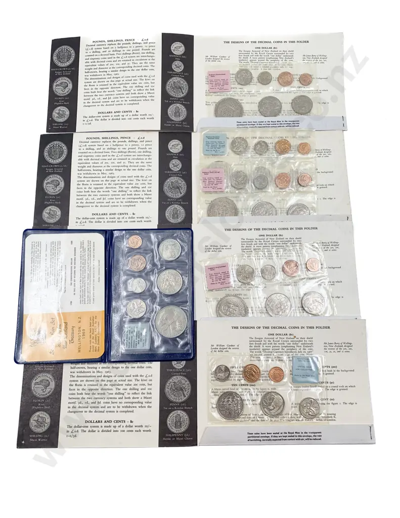 NZ Souvenir Decimal Coin Packs x 4 & 1969 Cook Issue Image 1++