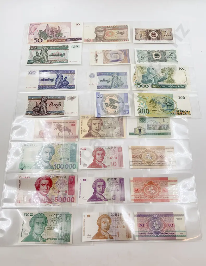 Collection World Vintage and Modern Bank Notes with Chinese Old Coins Pack Image 1++