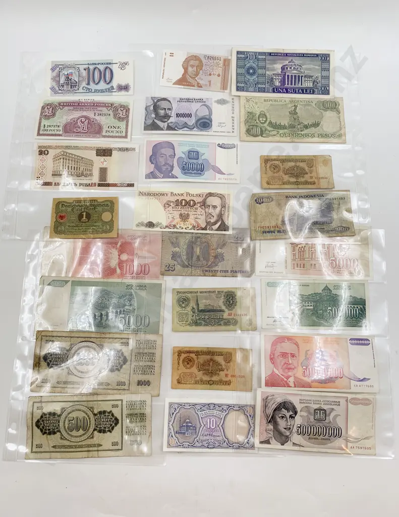 Collection World Vintage and Modern Bank Notes with Chinese Old Coins Pack Image 1++