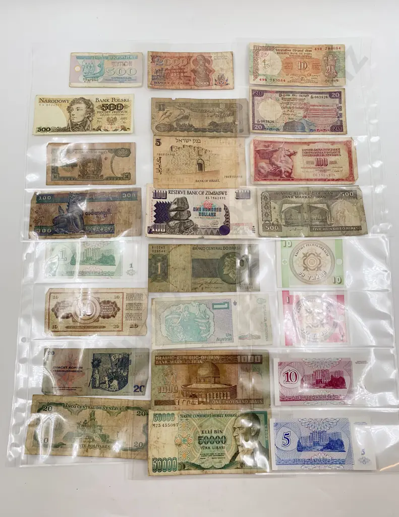 Collection World Vintage and Modern Bank Notes with Chinese Old Coins Pack Image 1++