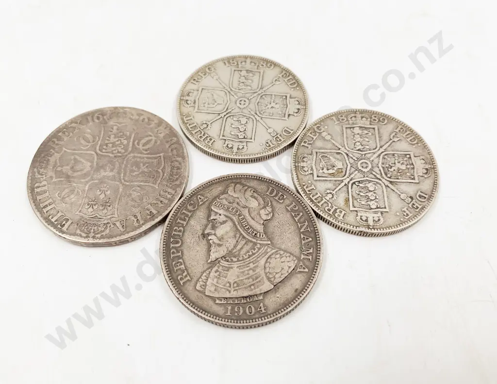 Four Antique Silver Coins Image 1++
