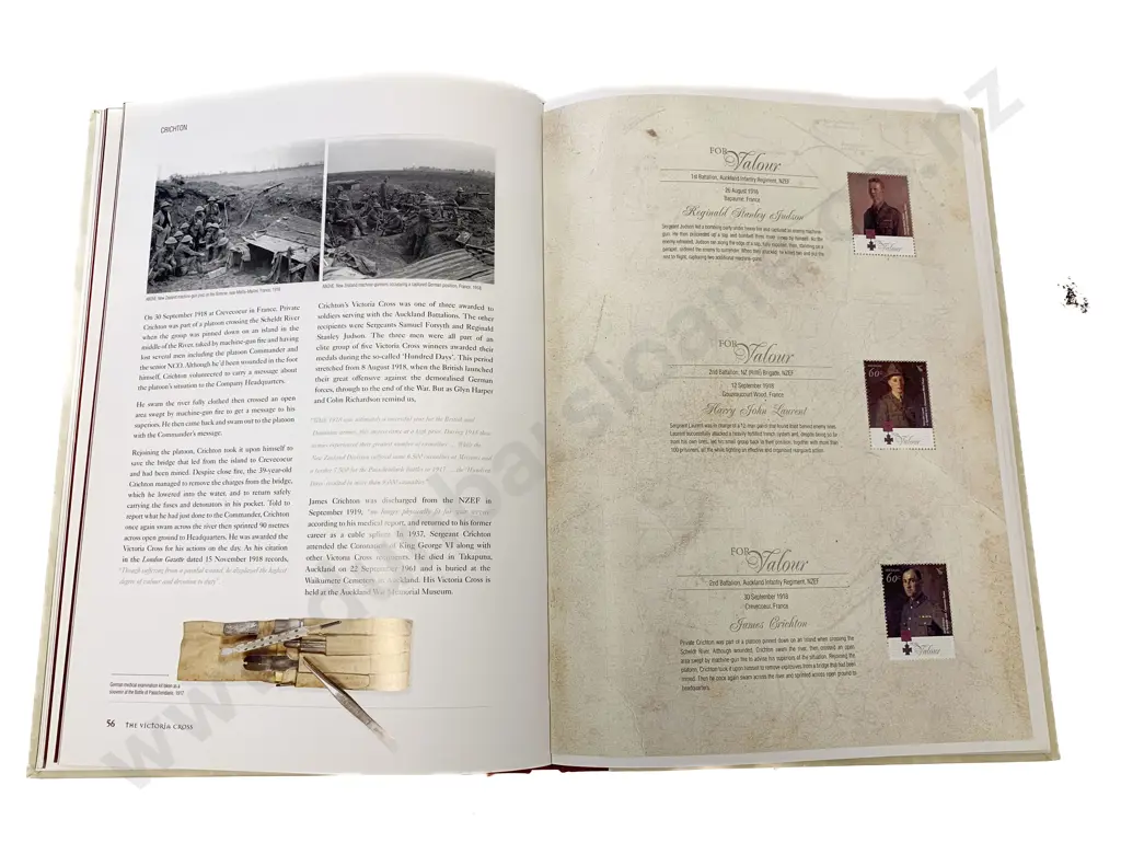 NZ Book of the Victoria Cross The NZ Story with Stamp Collection Image 1++