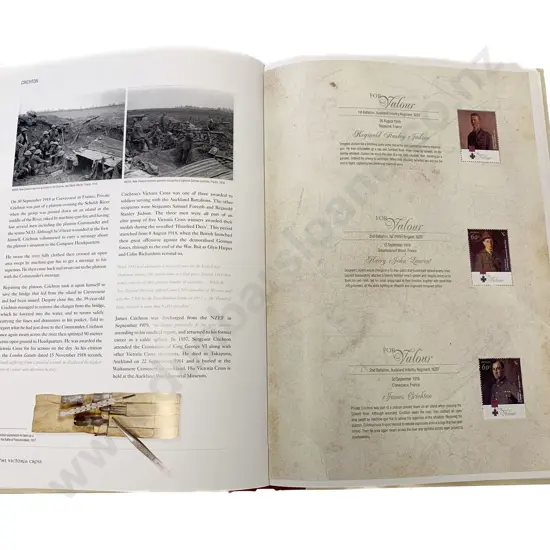 NZ Book of the Victoria Cross The NZ Story with Stamp Collection
