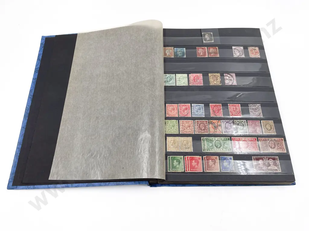 Great Britain Stock Book Album One Penny Black Other Early & Decimal Image 1++