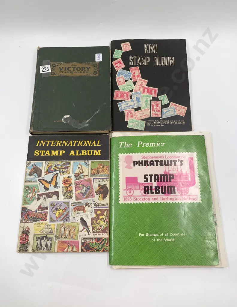 Four School Boy Vintage World Stamp Albums Image 1++
