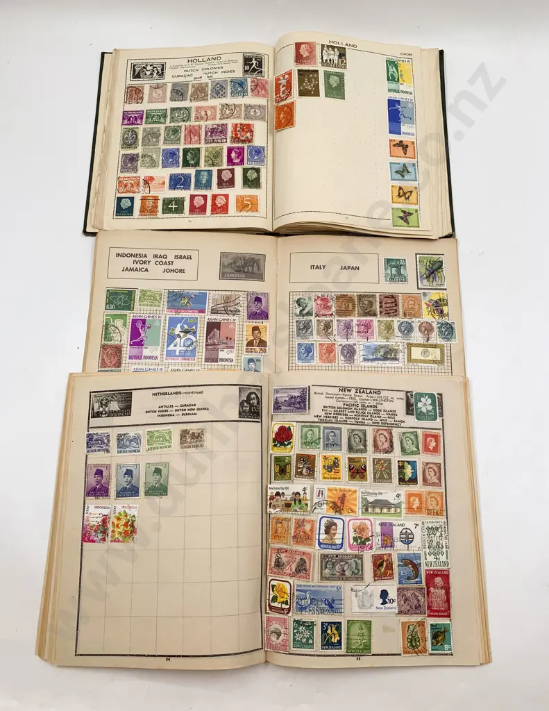 Four School Boy Vintage World Stamp Albums Image 1++