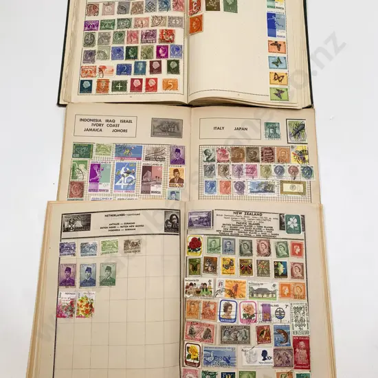 Four School Boy Vintage World Stamp Albums