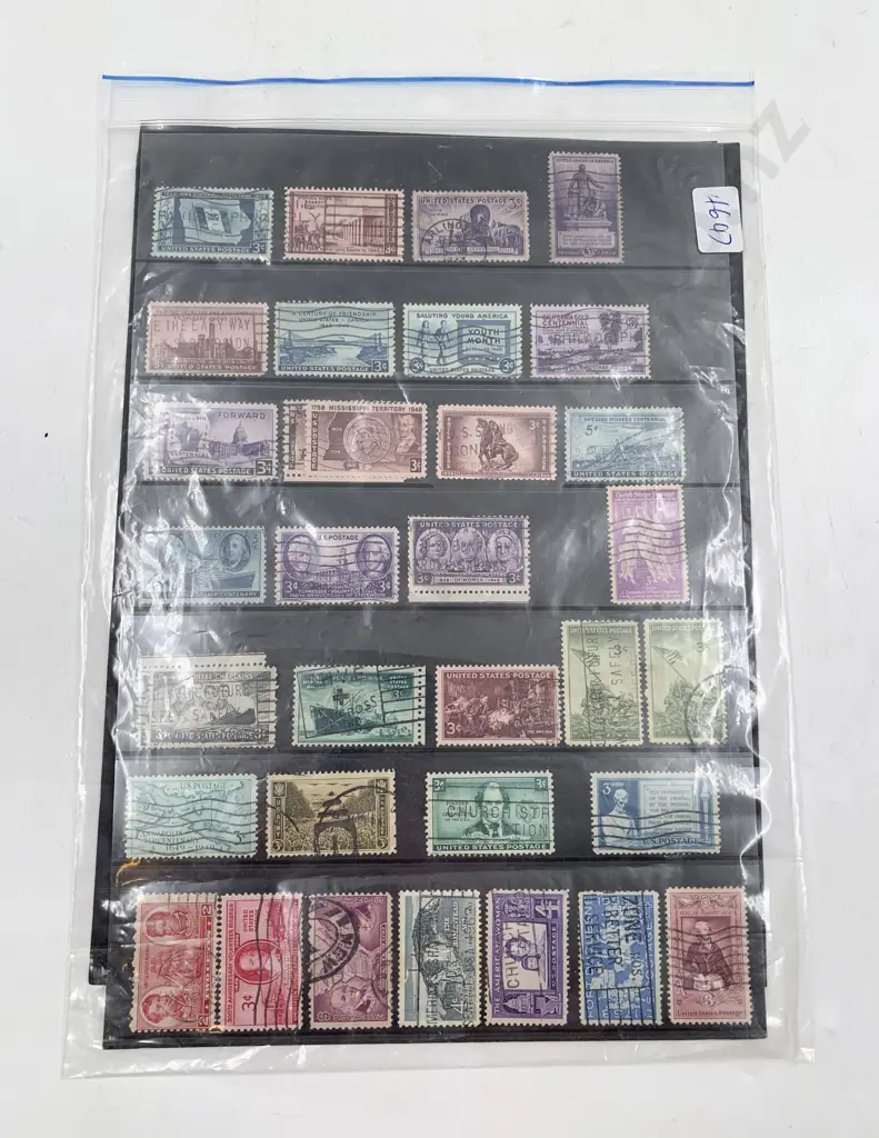 Four United States Stock Book Album Pages Image 1++
