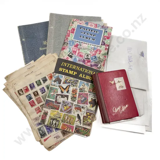 Quantity Loose Semi Sorted Vintage Album Pages World Stamps