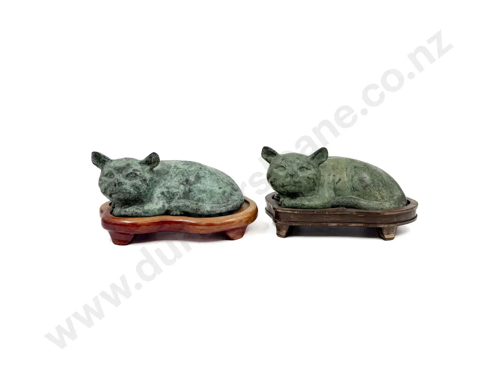 Pair of Bronze Cats Image 1++
