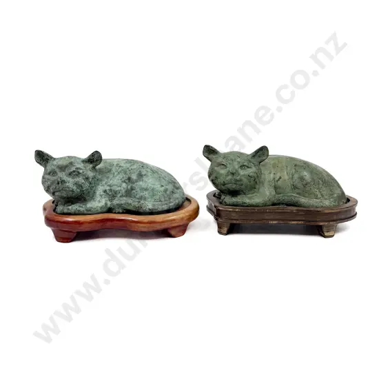 Pair of Bronze Cats