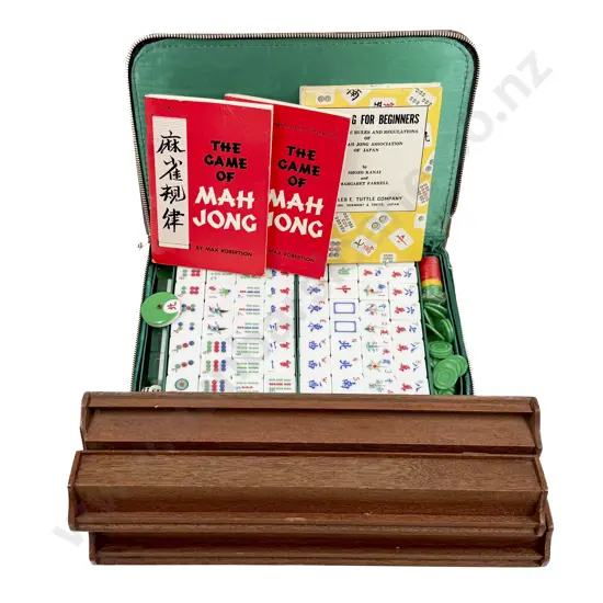 Mahjong Set together with Counter Holders etc