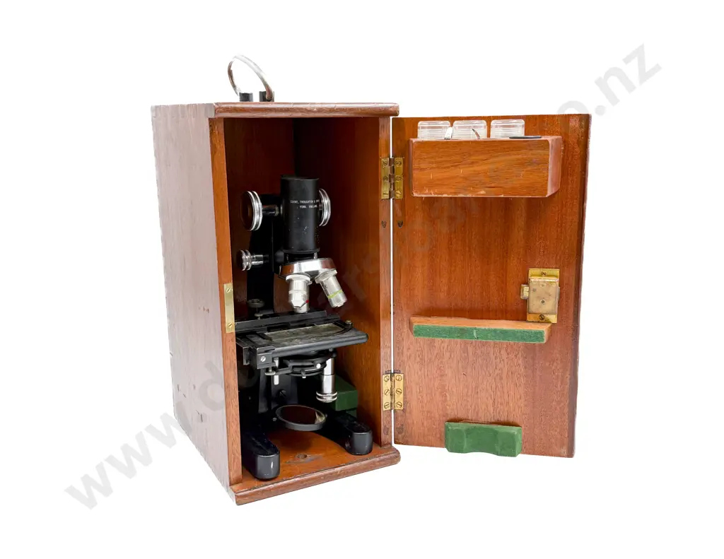 Vintage Mahogany Cased T & S Microscope Image 1++