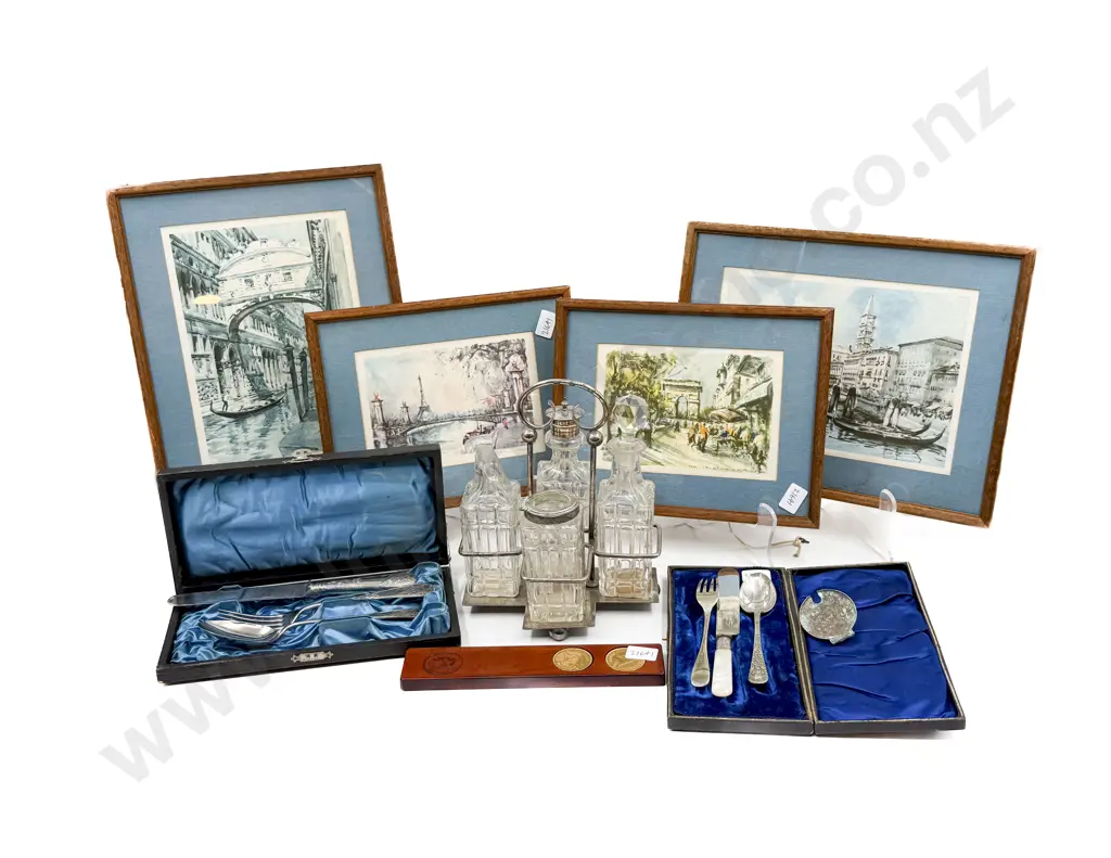 Quantity of Assorted incl Cutlery Prints & Cruet Set (Faults) Image 1++