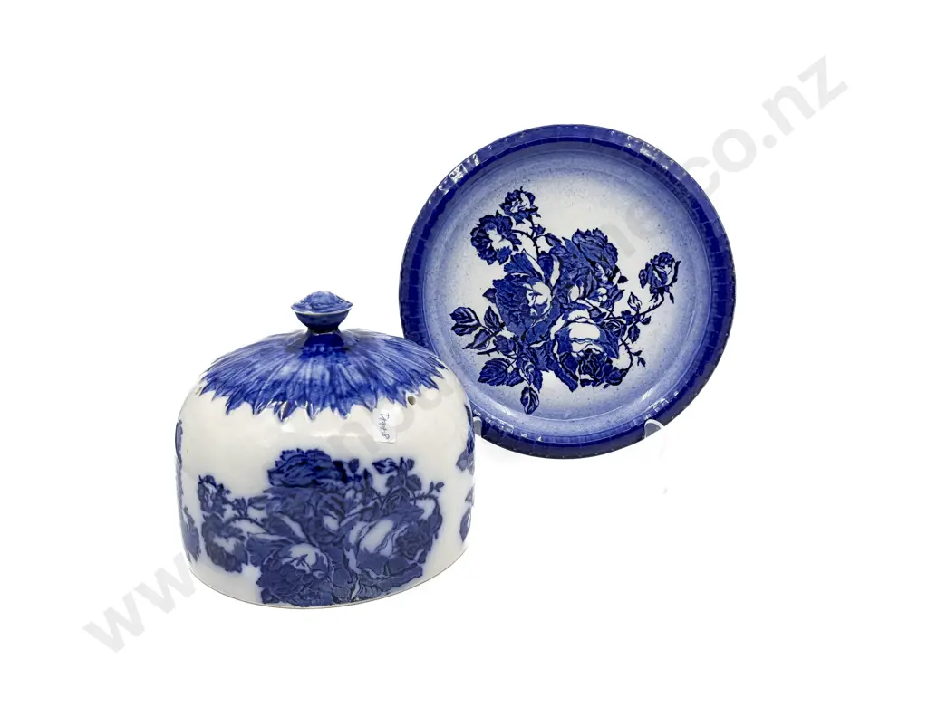 Victorian Blue & White Ceramic Dome & Dish Image 1++