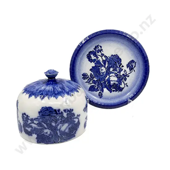 Victorian Blue & White Ceramic Dome & Dish
