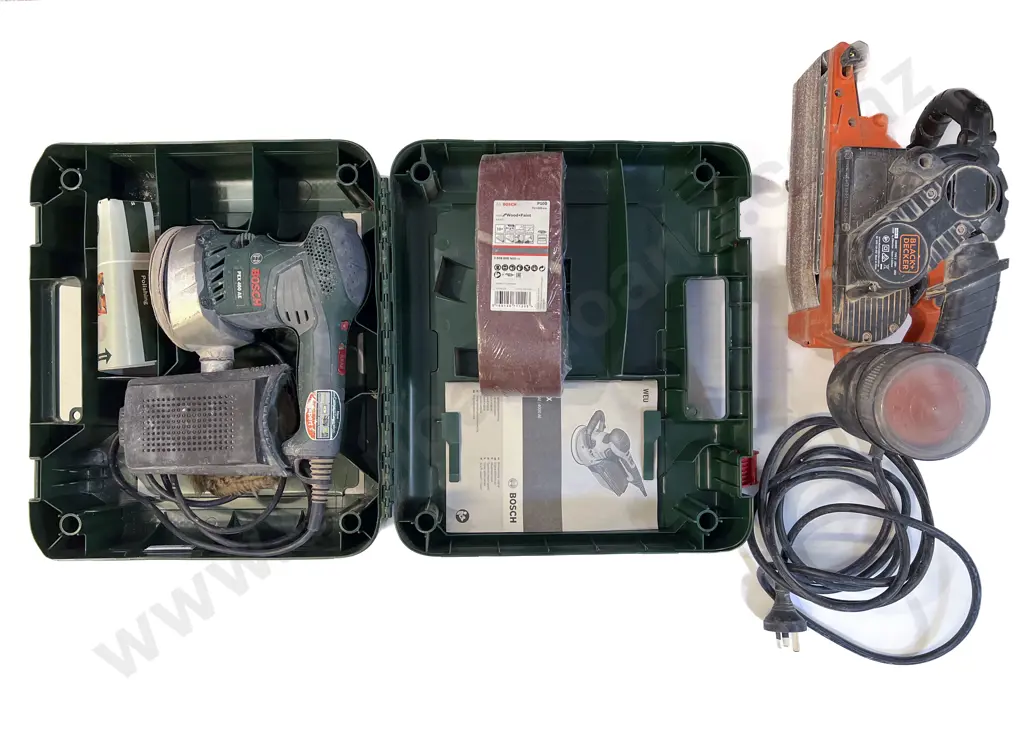 Black & Decker Belt Sander with Cased Bosch Orbital Sander Image 1++