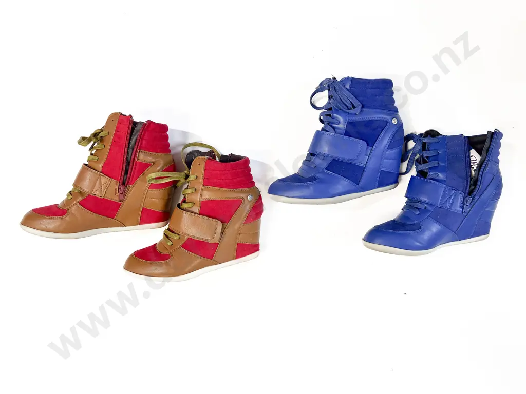 Two Pairs of High Heeled Sneakers Image 1++