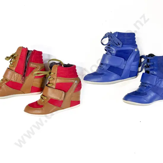 Two Pairs of High Heeled Sneakers
