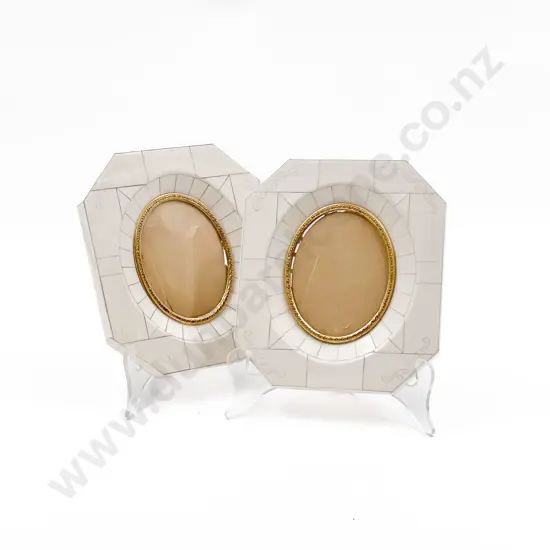 Pair of Piano Key Ivory Picture Frames